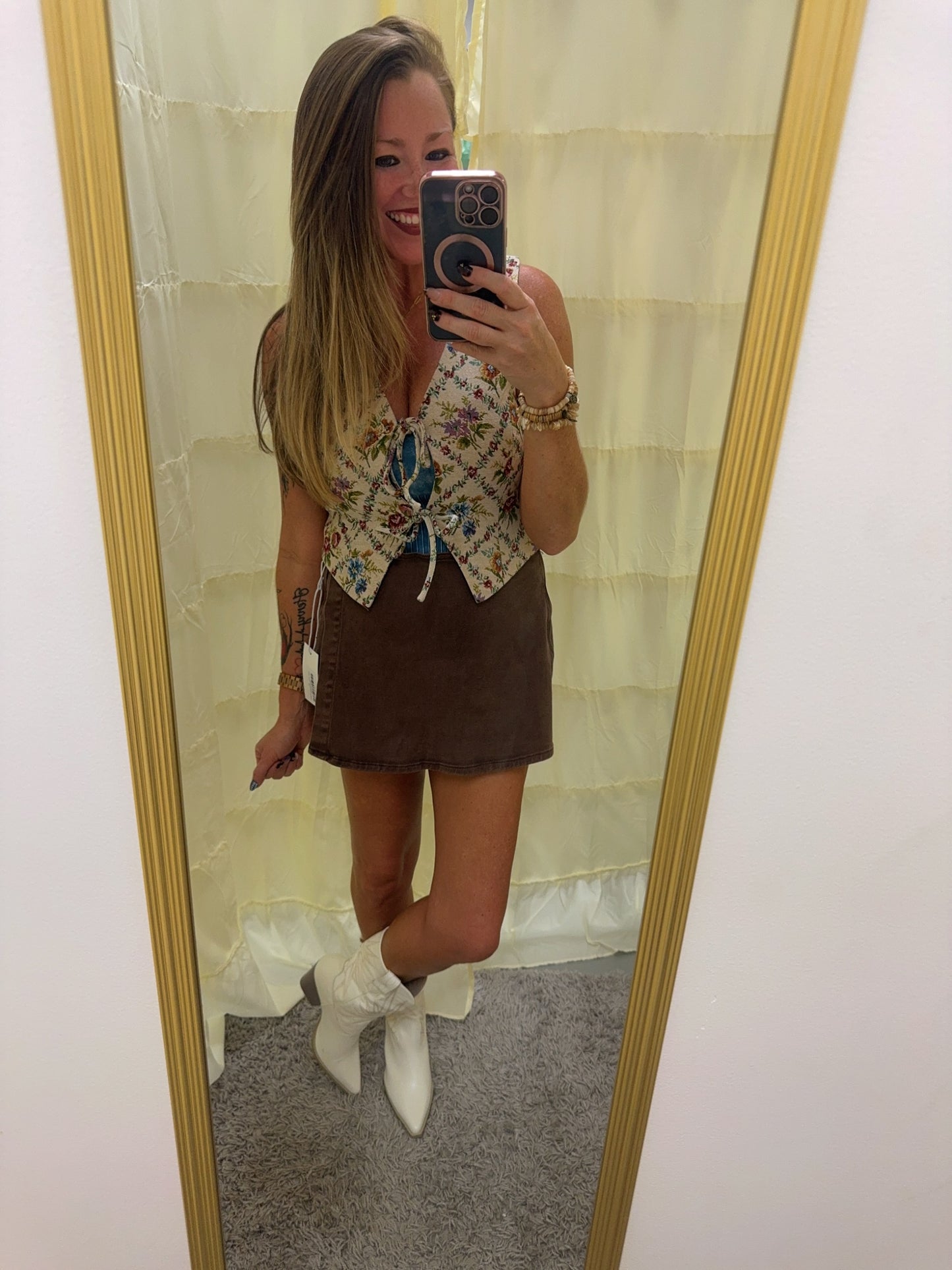 Washed Denim Skorts