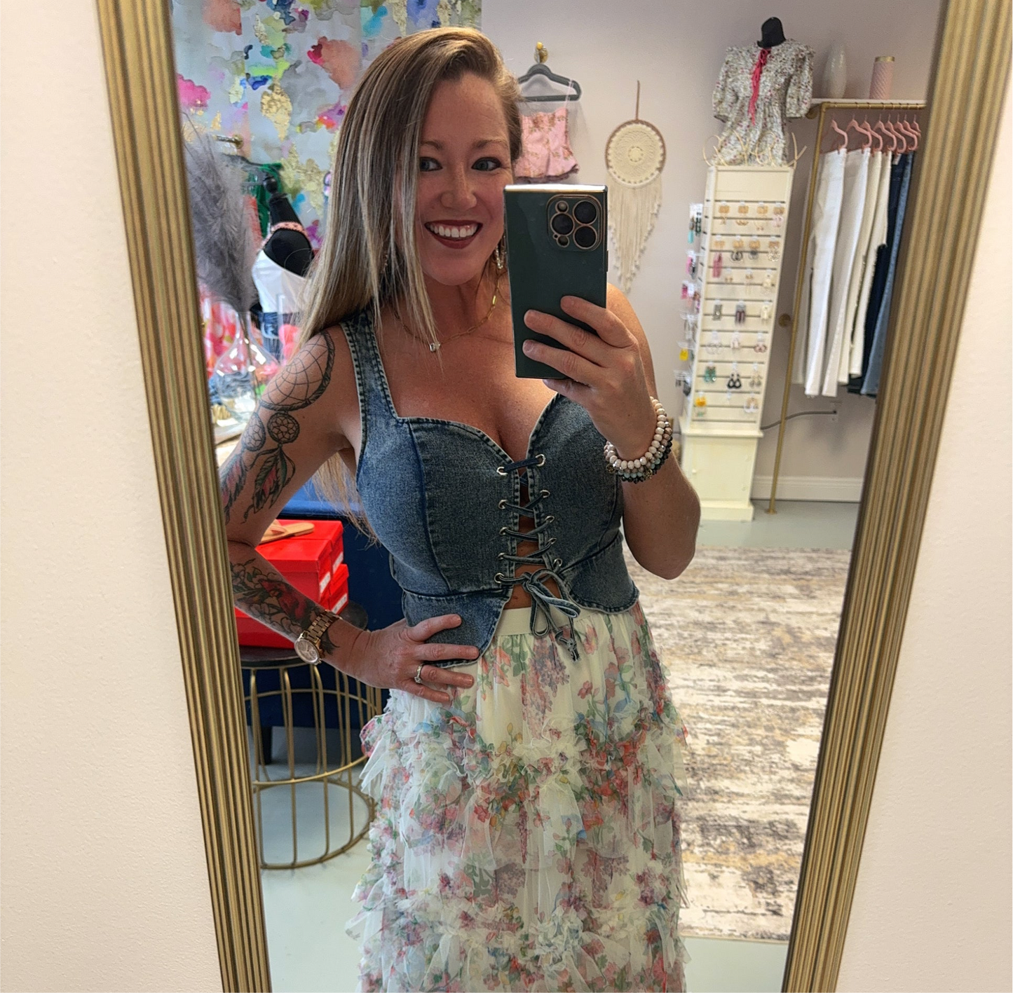 Emma Blair Denim Corset Top