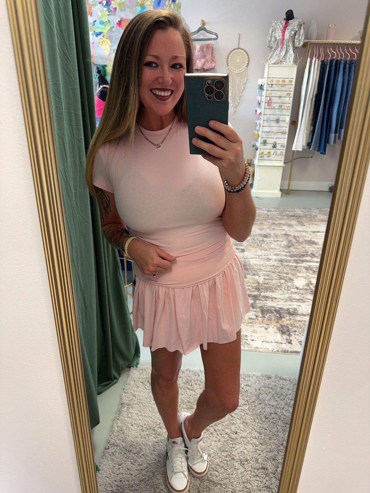 Kyra Pink Jersey Crewneck Tee