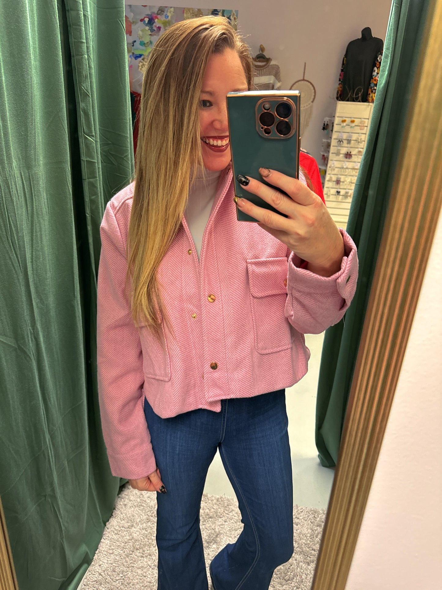 Pink Modern Day Crop Jacket