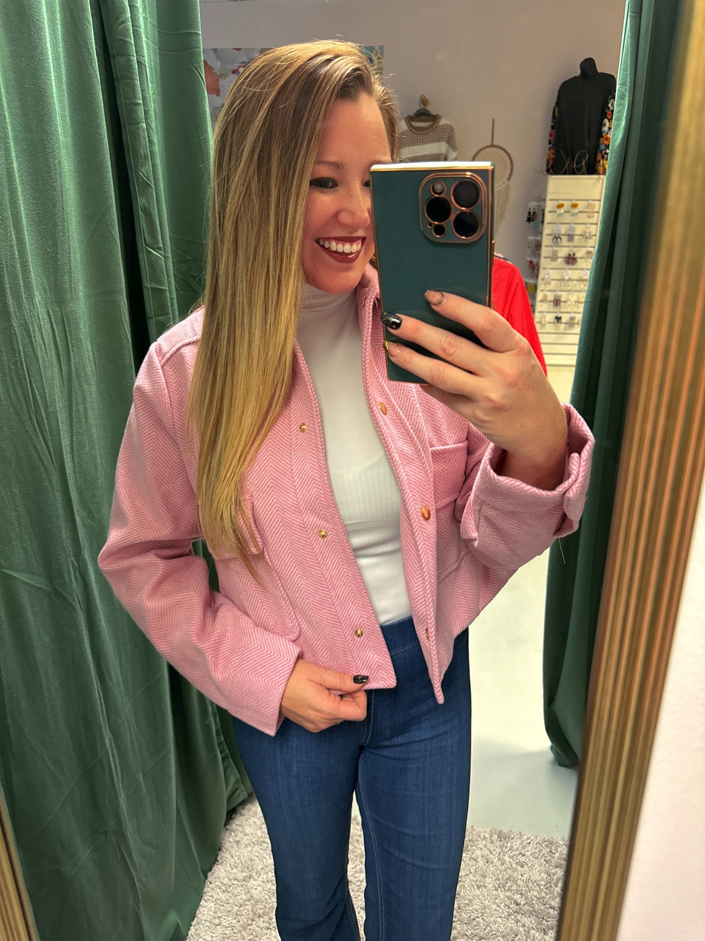 Pink Modern Day Crop Jacket