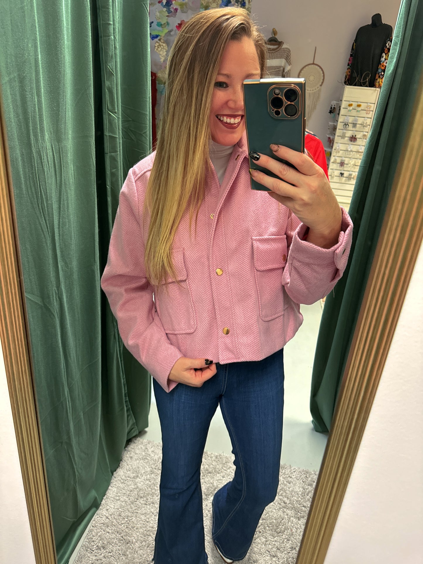 Pink Modern Day Crop Jacket