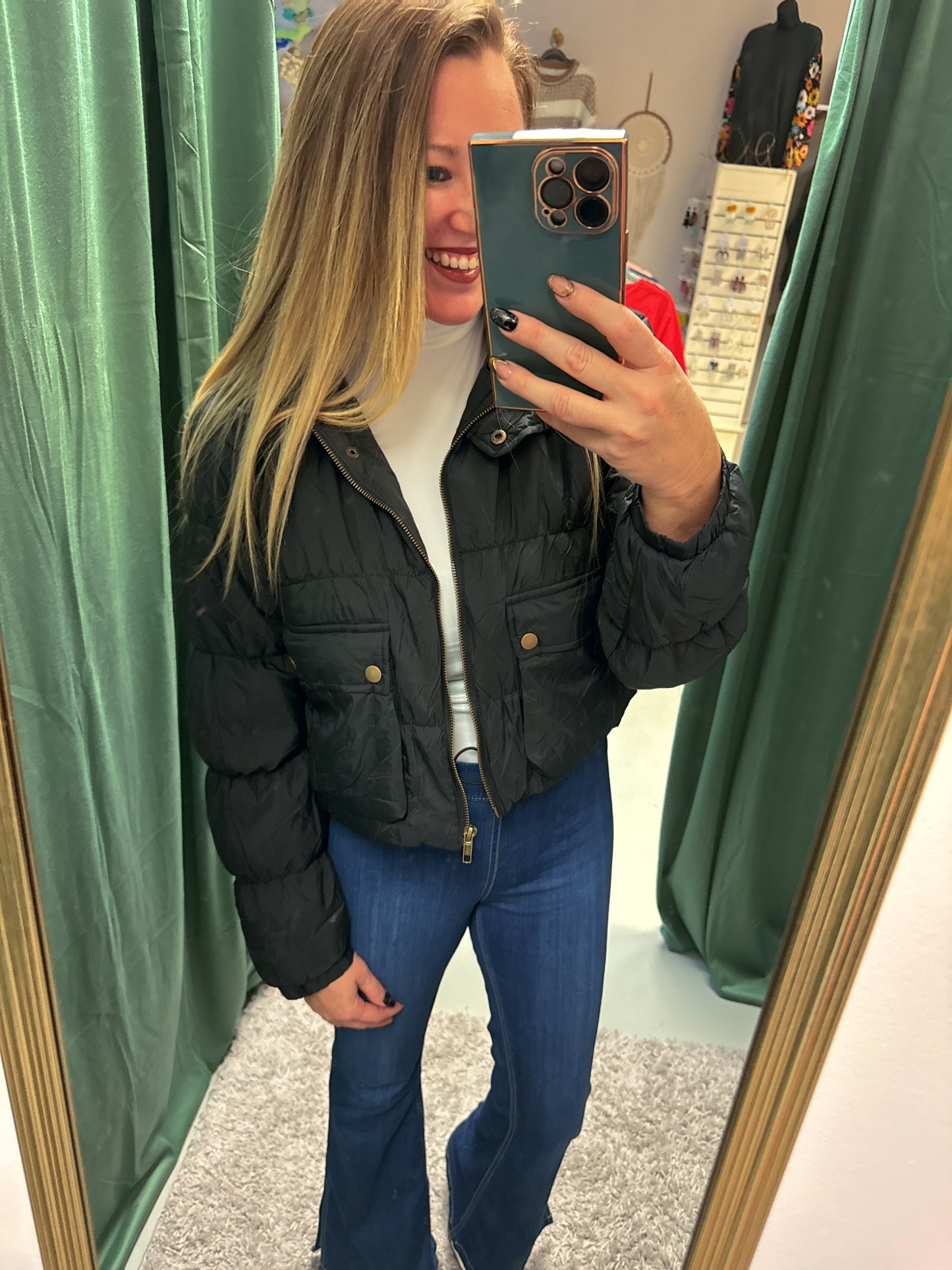 Black Chillax Puffer Jacket