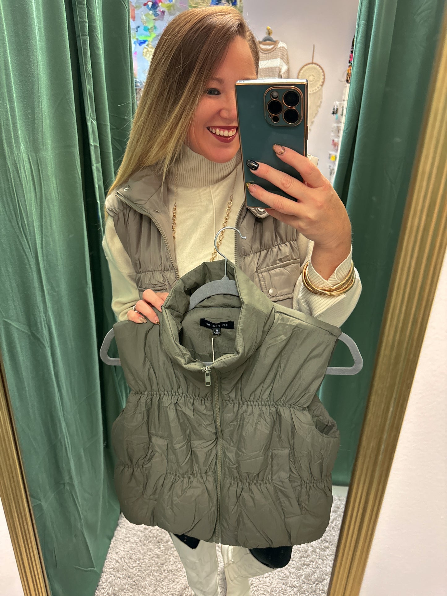The Anna Cropped Puffer Vest