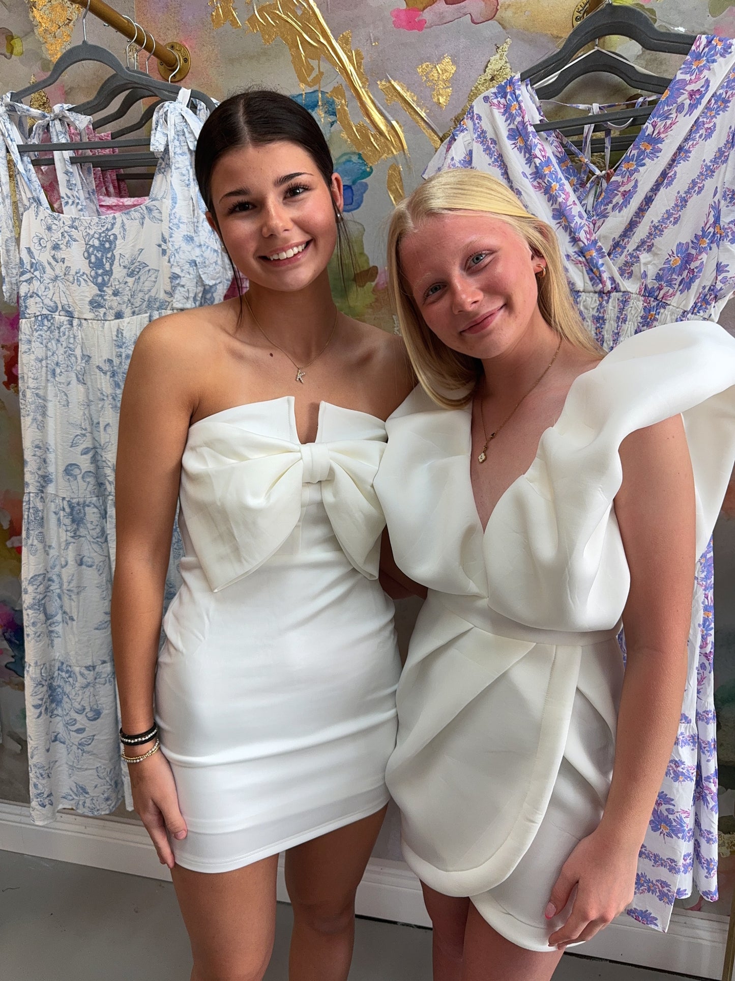 Plunging Neckline Mini Ruffle Dress