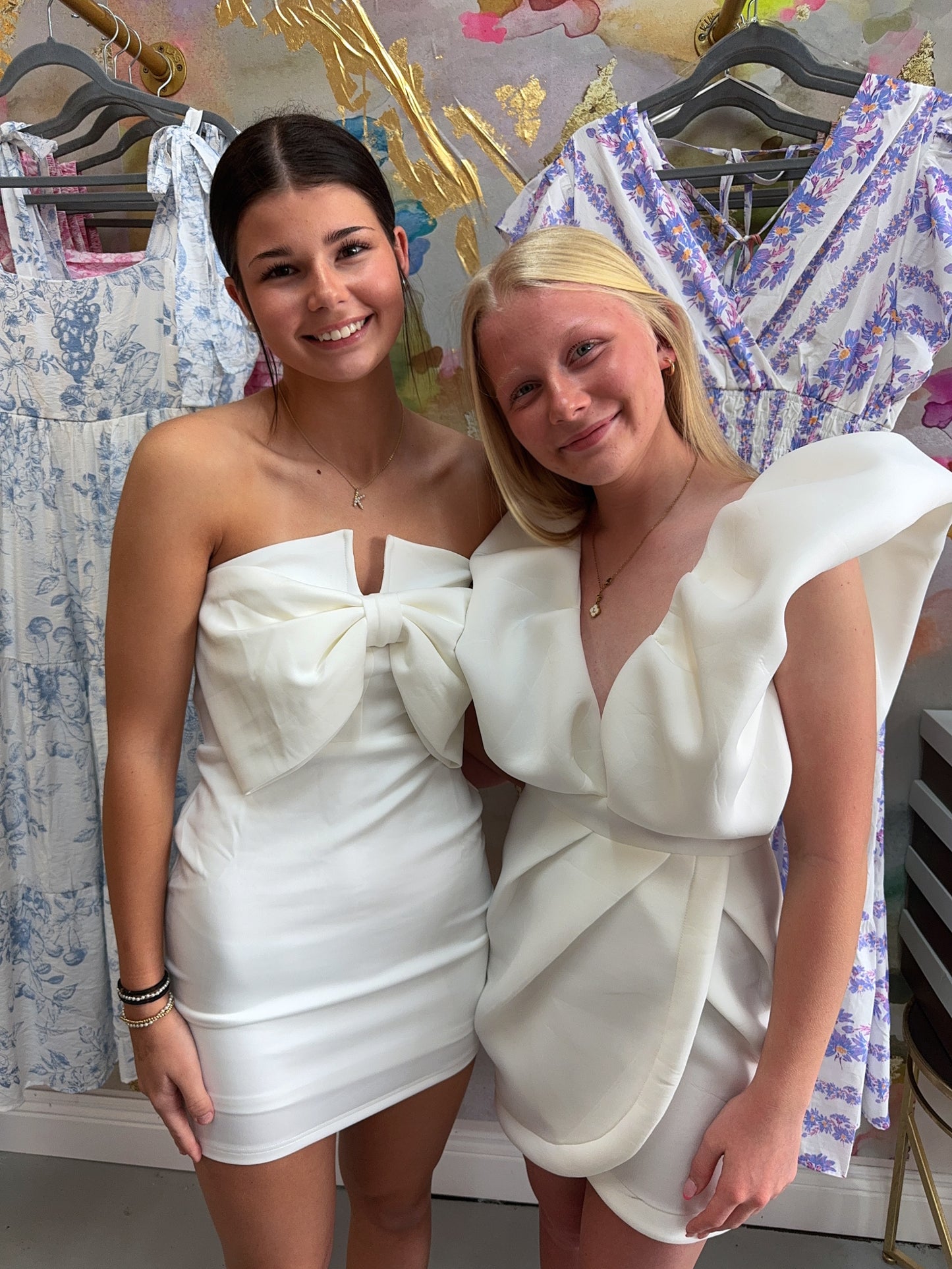 Cross Your Heart Strapless Bow Mini Dress