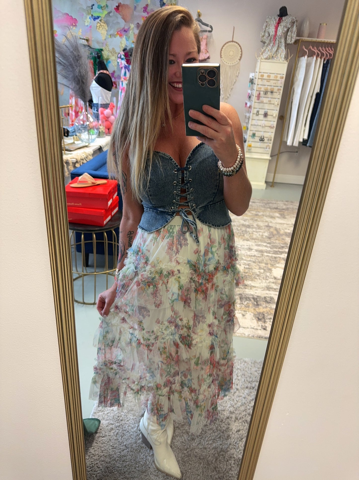 Emma Blair Denim Corset Top