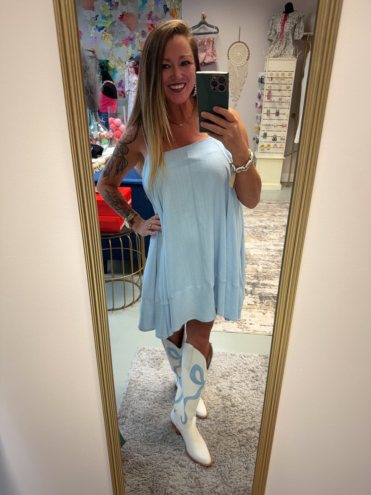 Blue Cami Mini Dress