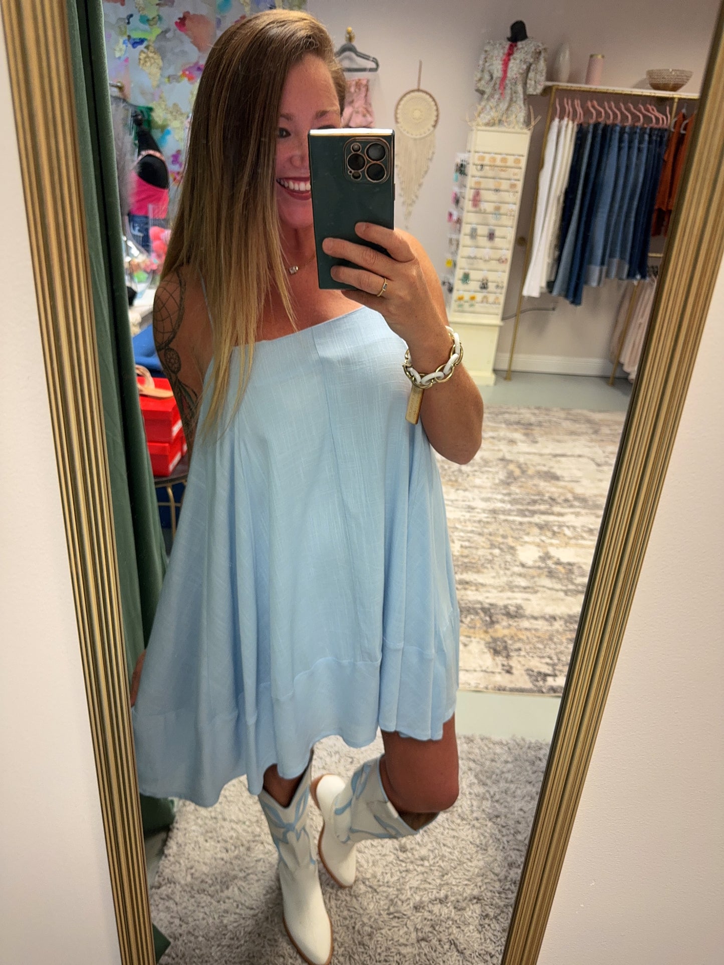 Blue Cami Mini Dress
