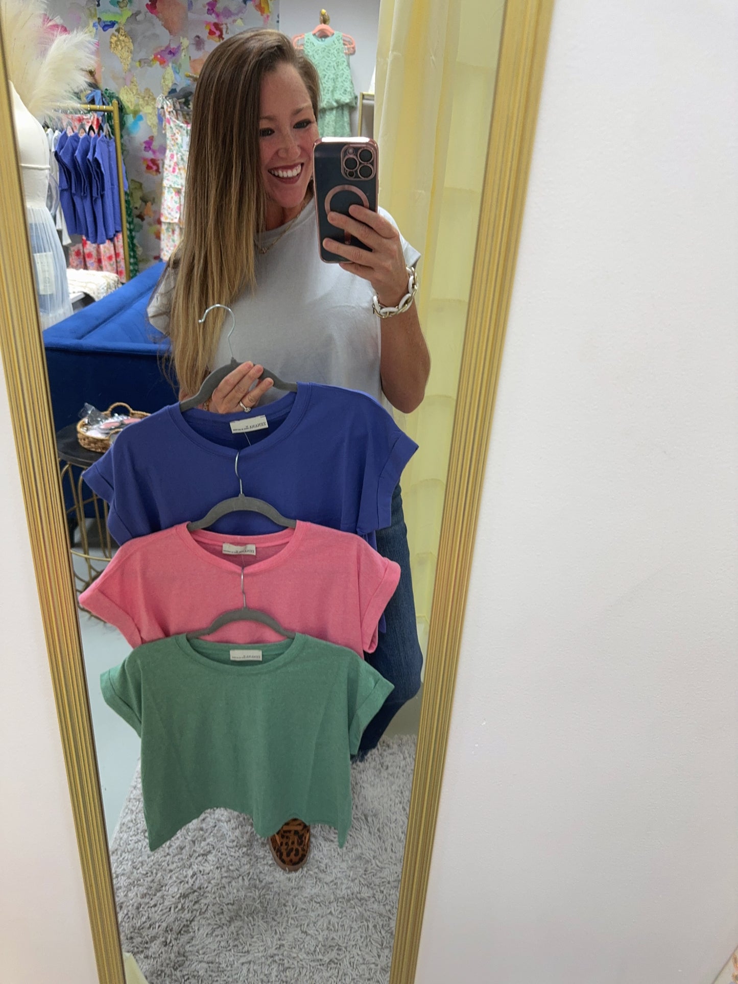 Folded Sleeve Top (4 COLORS)