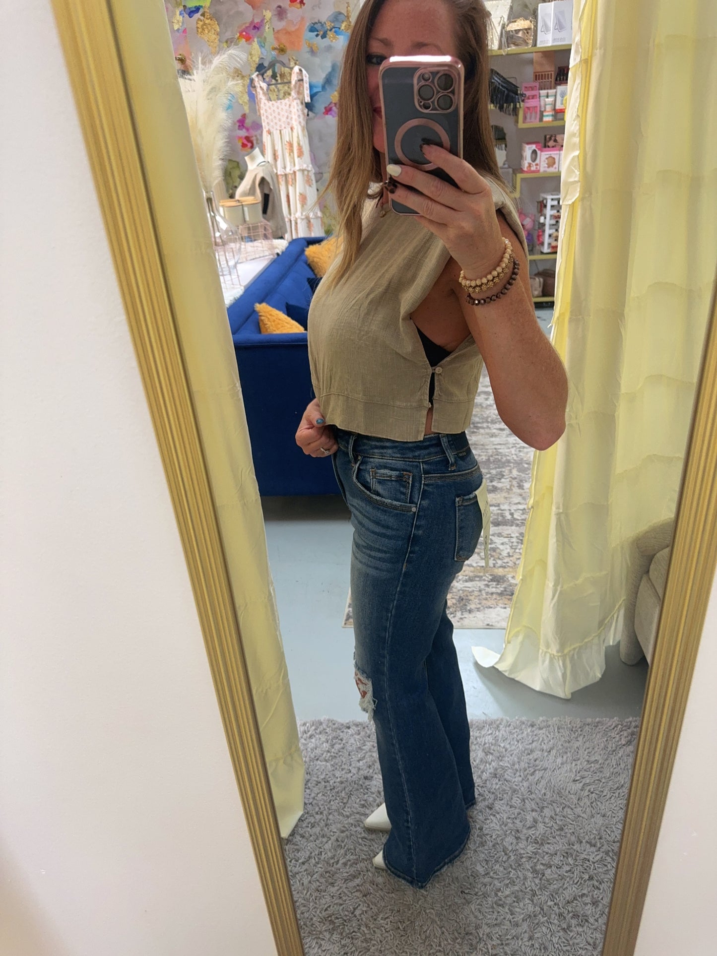 Kalie Flare Distressed Jeans