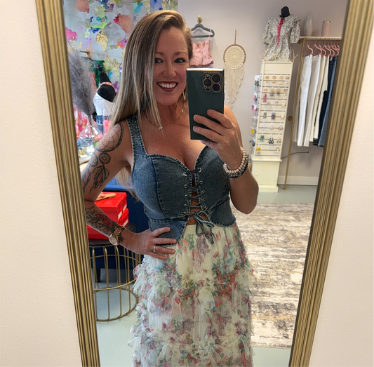Emma Blair Denim Corset Top
