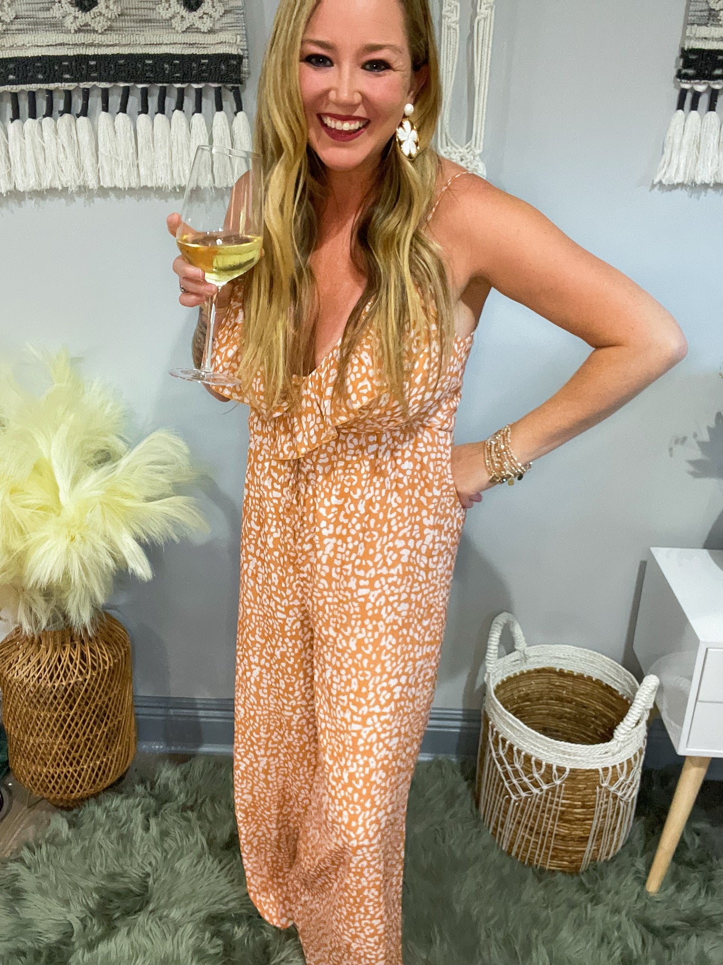 Orange Leopard Jumpsuit