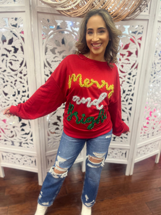 Merry and Bright Tinsel Sweater