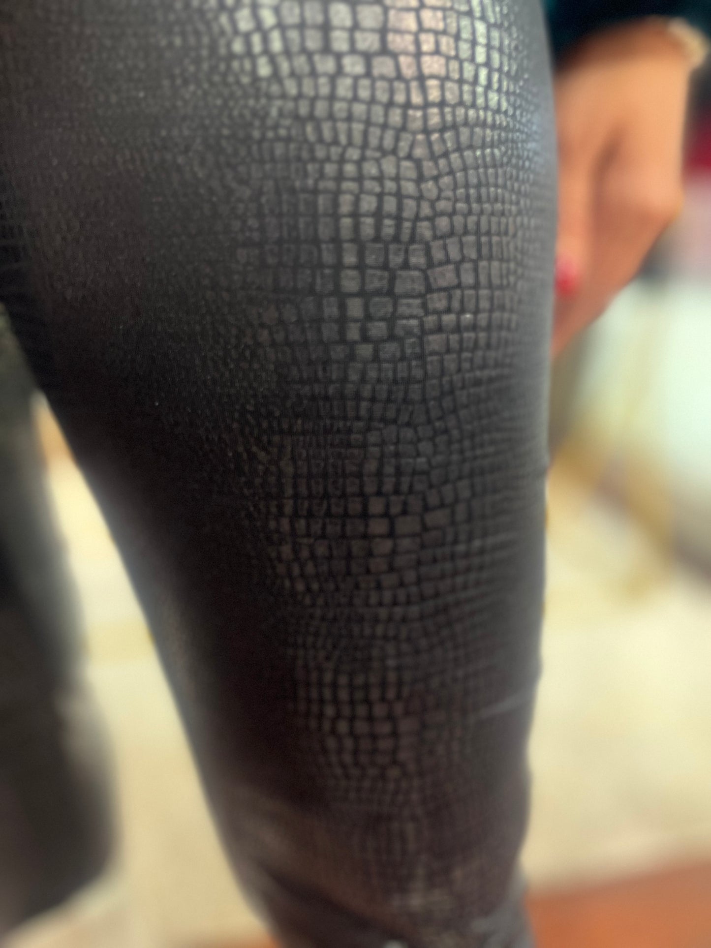 Faux Leather Animal Print Leggings