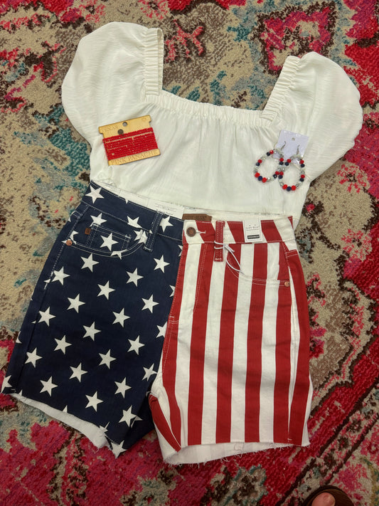 Judy Blue High Waist Stars & Stripes Shorts