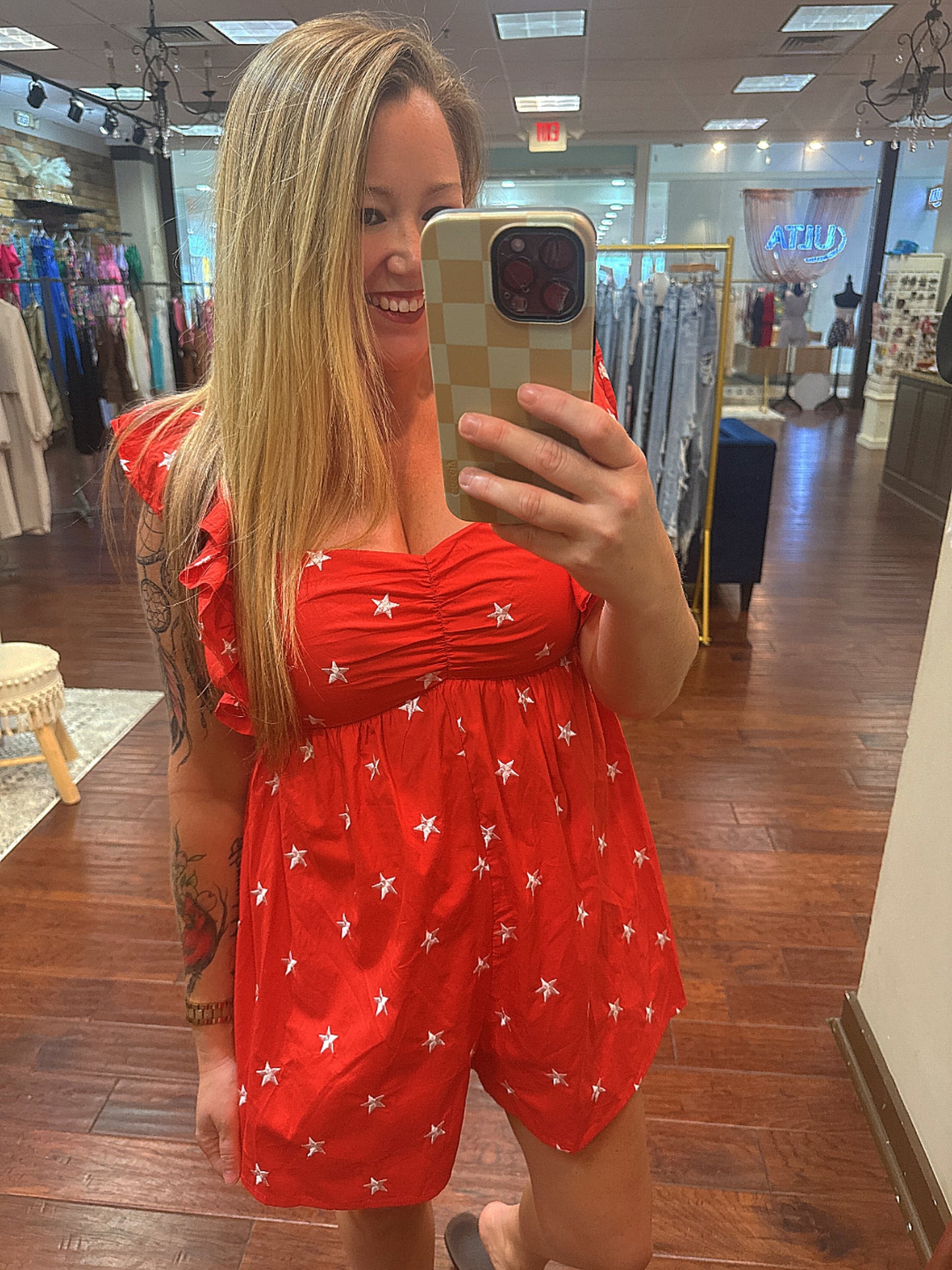 Stars and Stripes Red Star Romper