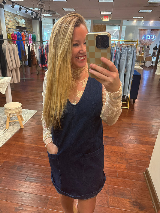 Chambray Overall Dress