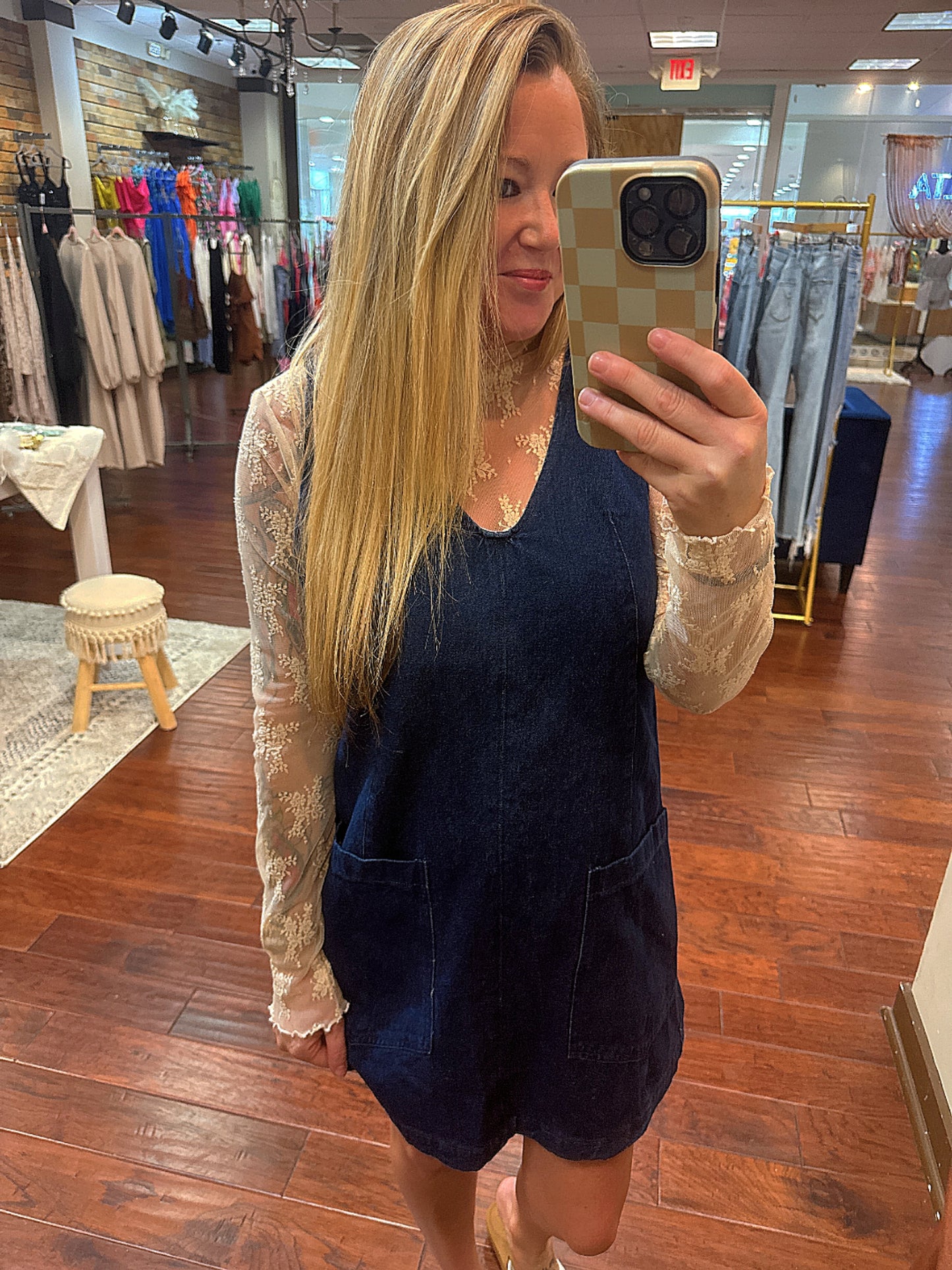 Chambray Overall Dress