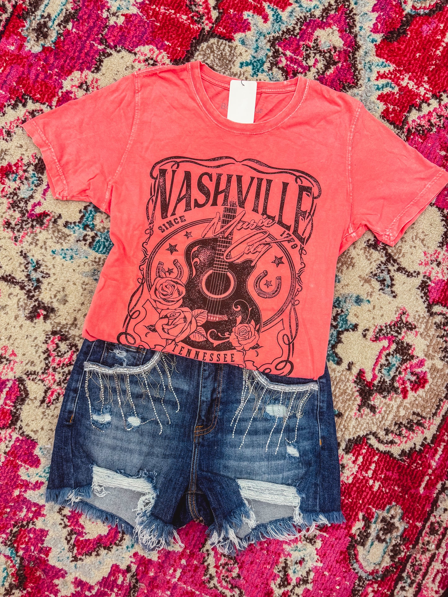 Nashville Graphic Tee - Mineral Coral