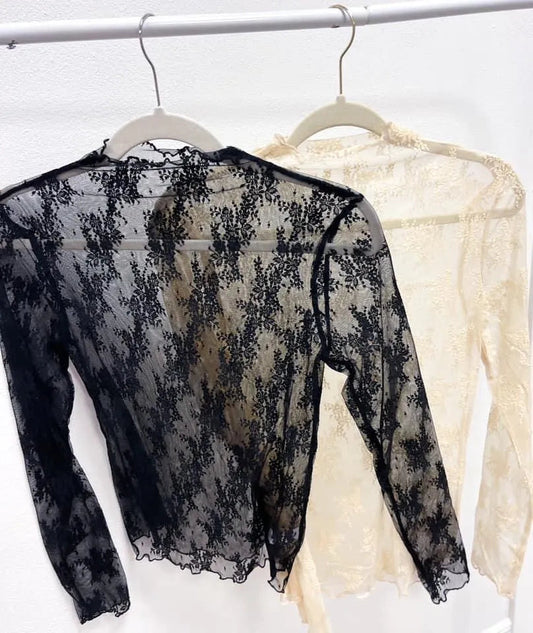 Makayla Floral Lace Long Sleeve Top