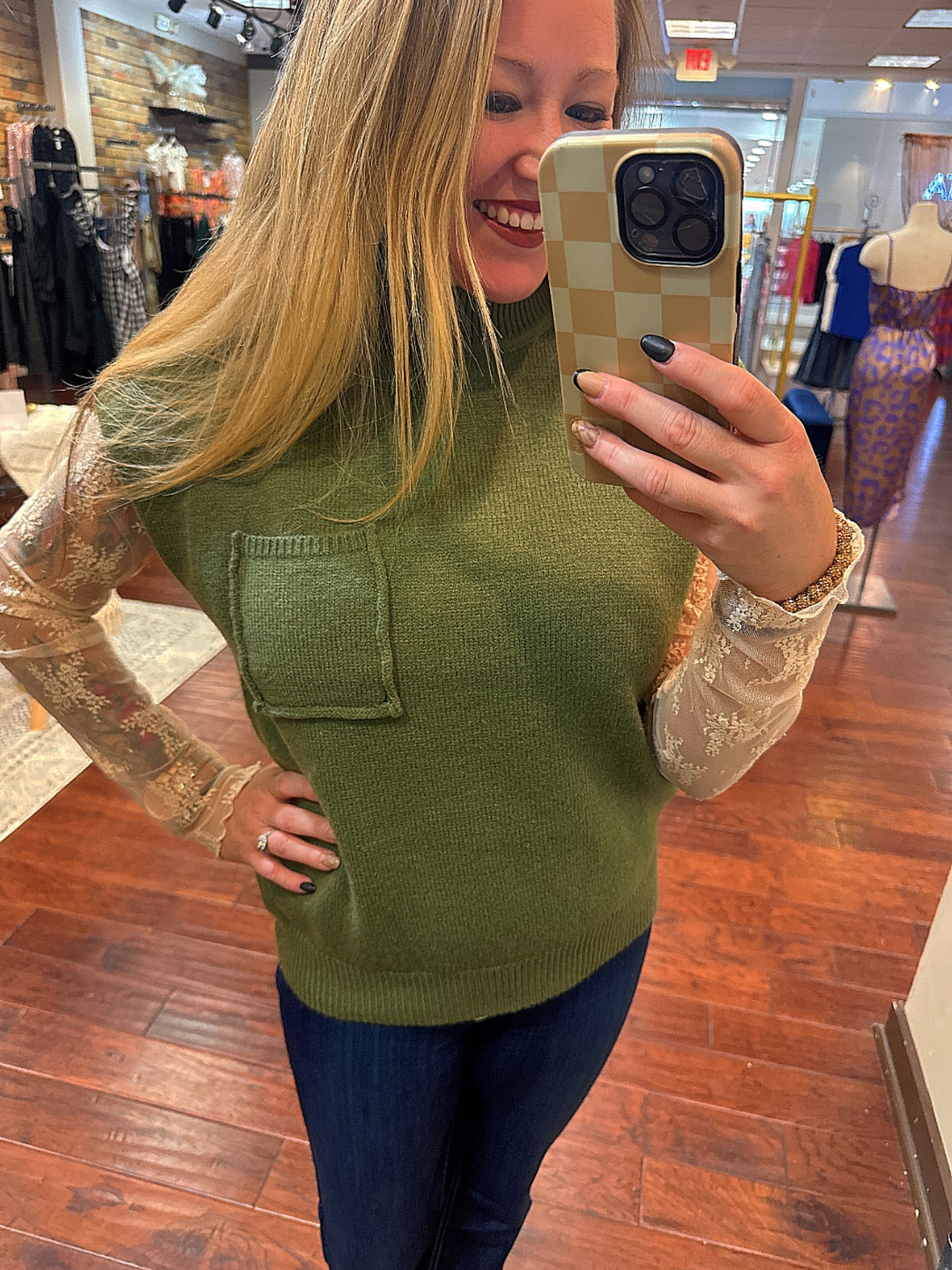 Knit Happens Olive Sweater