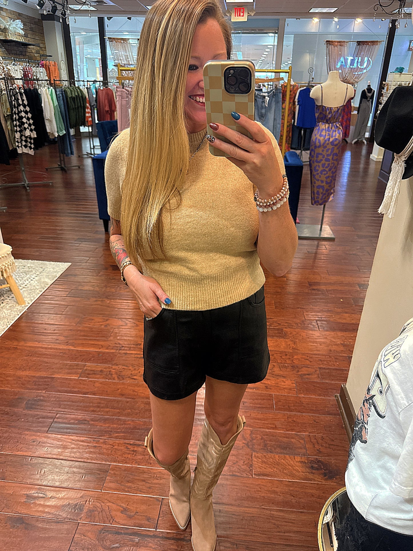 Shae Short Sleeve Taupe Sweater