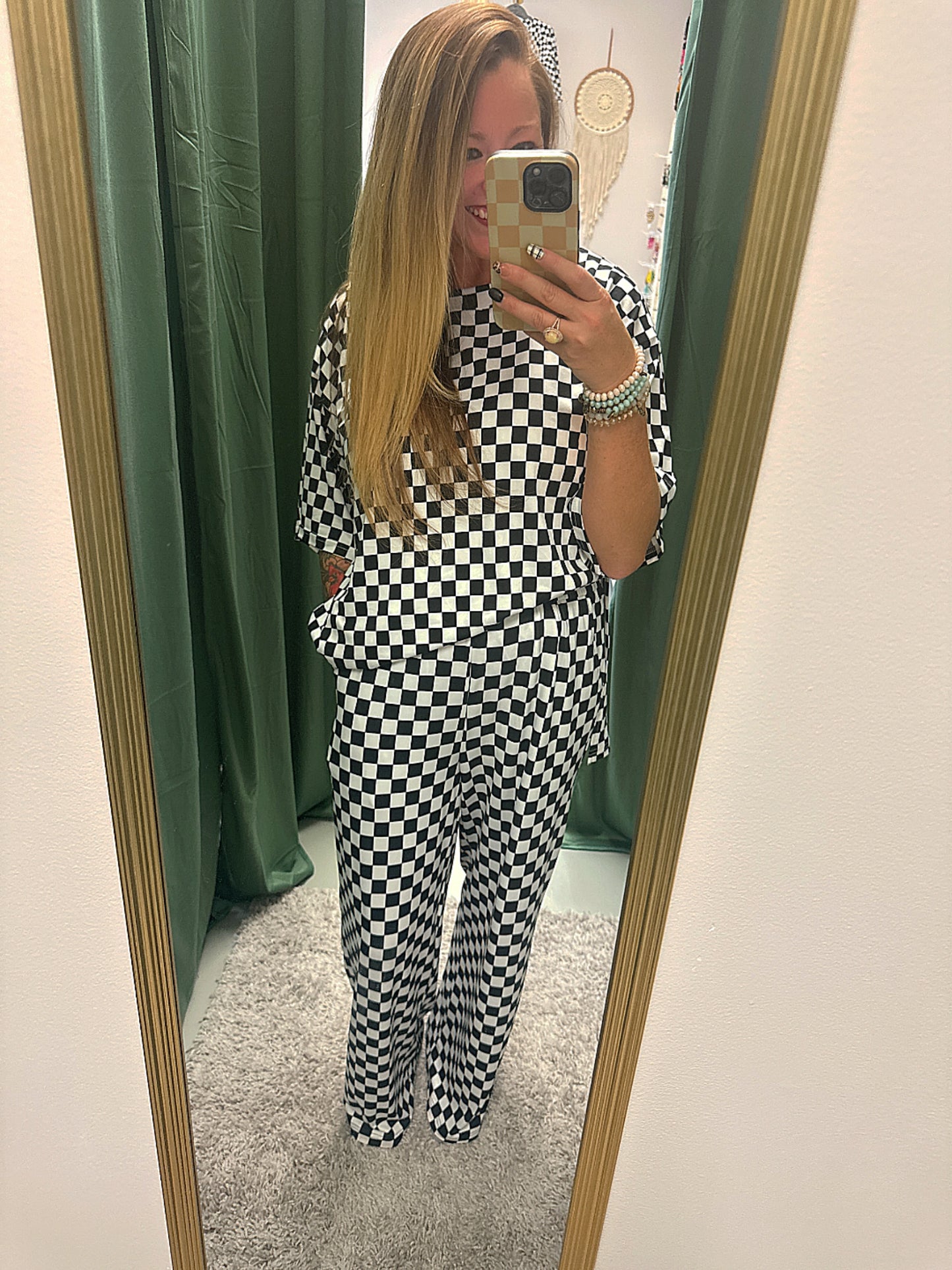 Bold Block Checker Pants