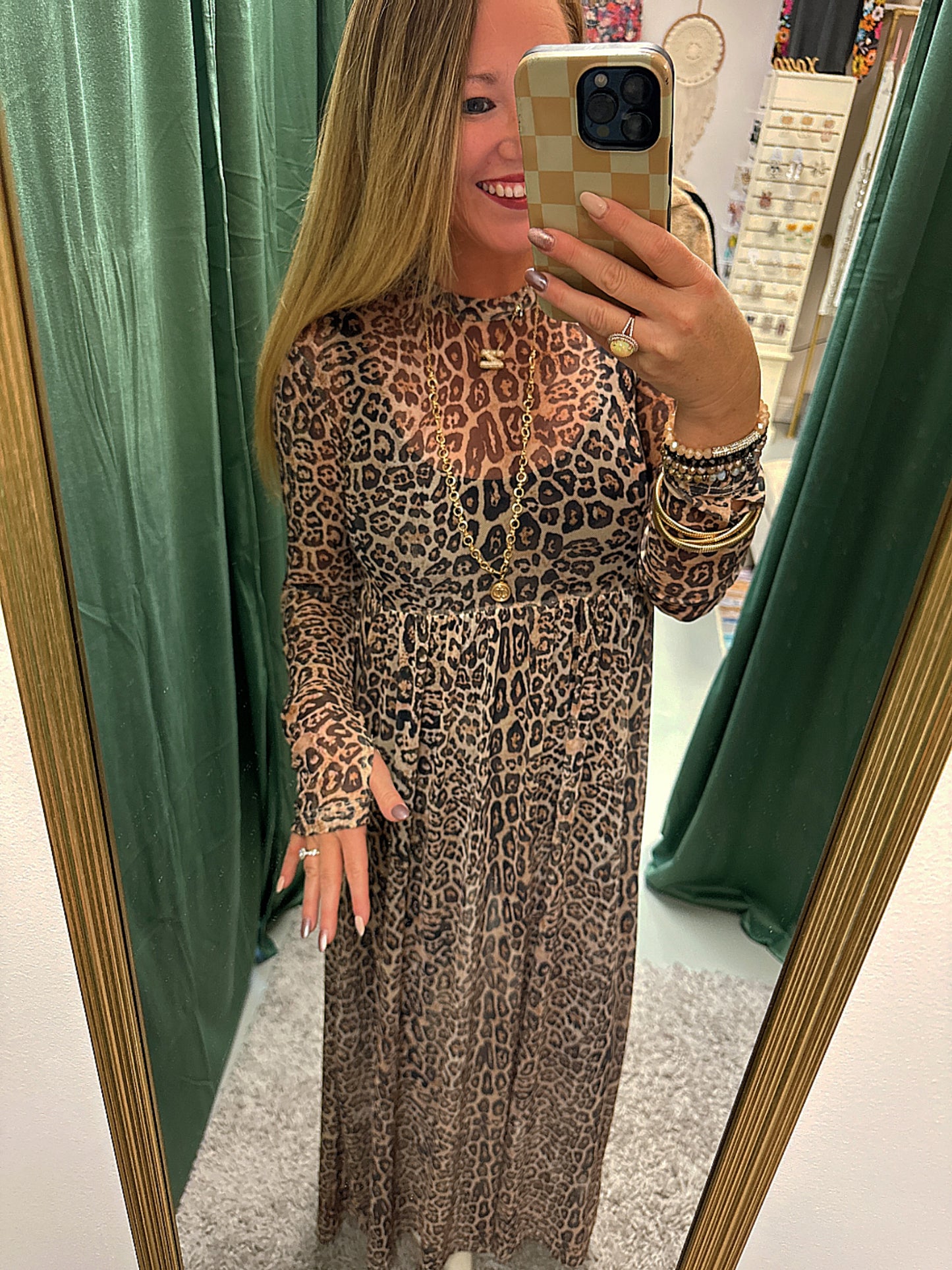 Carmen Sheer Cheetah Dress