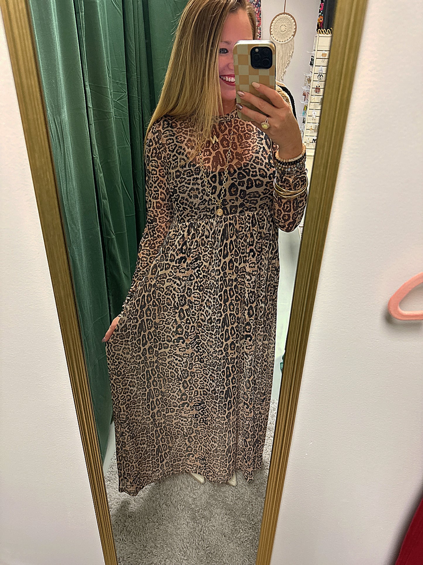 Carmen Sheer Cheetah Dress