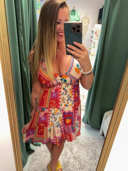 Italia Summer Tie Back Mini Dress
