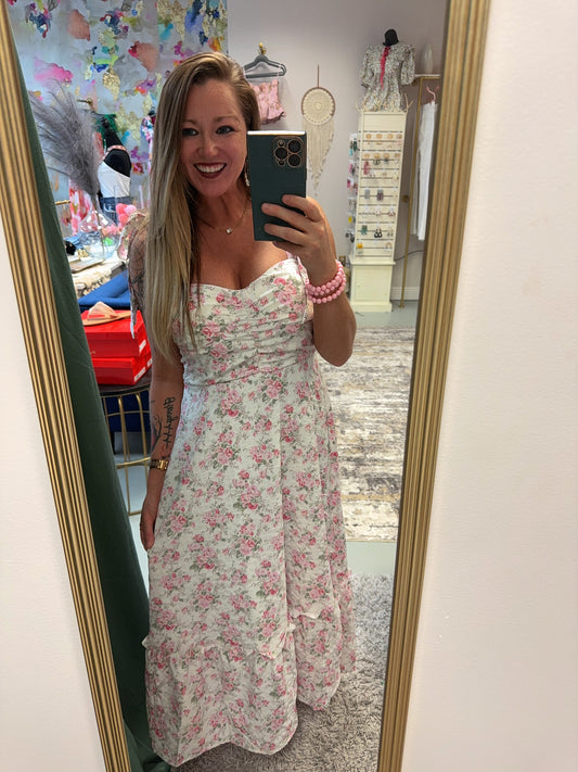 On The Move Pink Floral Maxi Dress