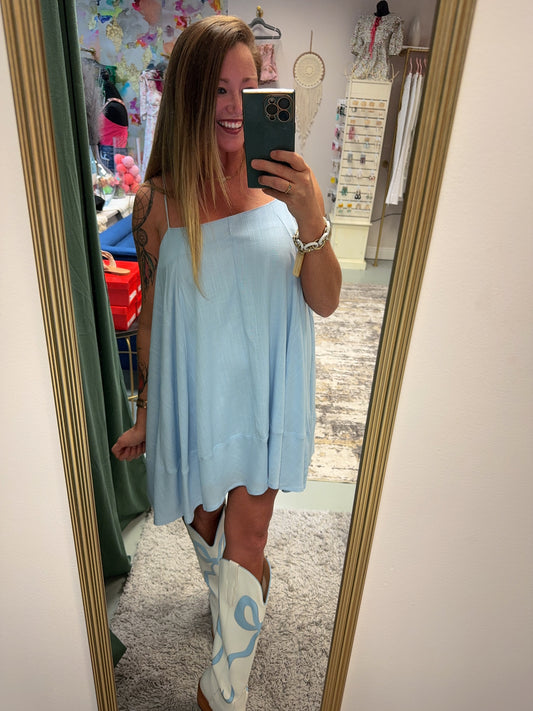 Blue Cami Mini Dress