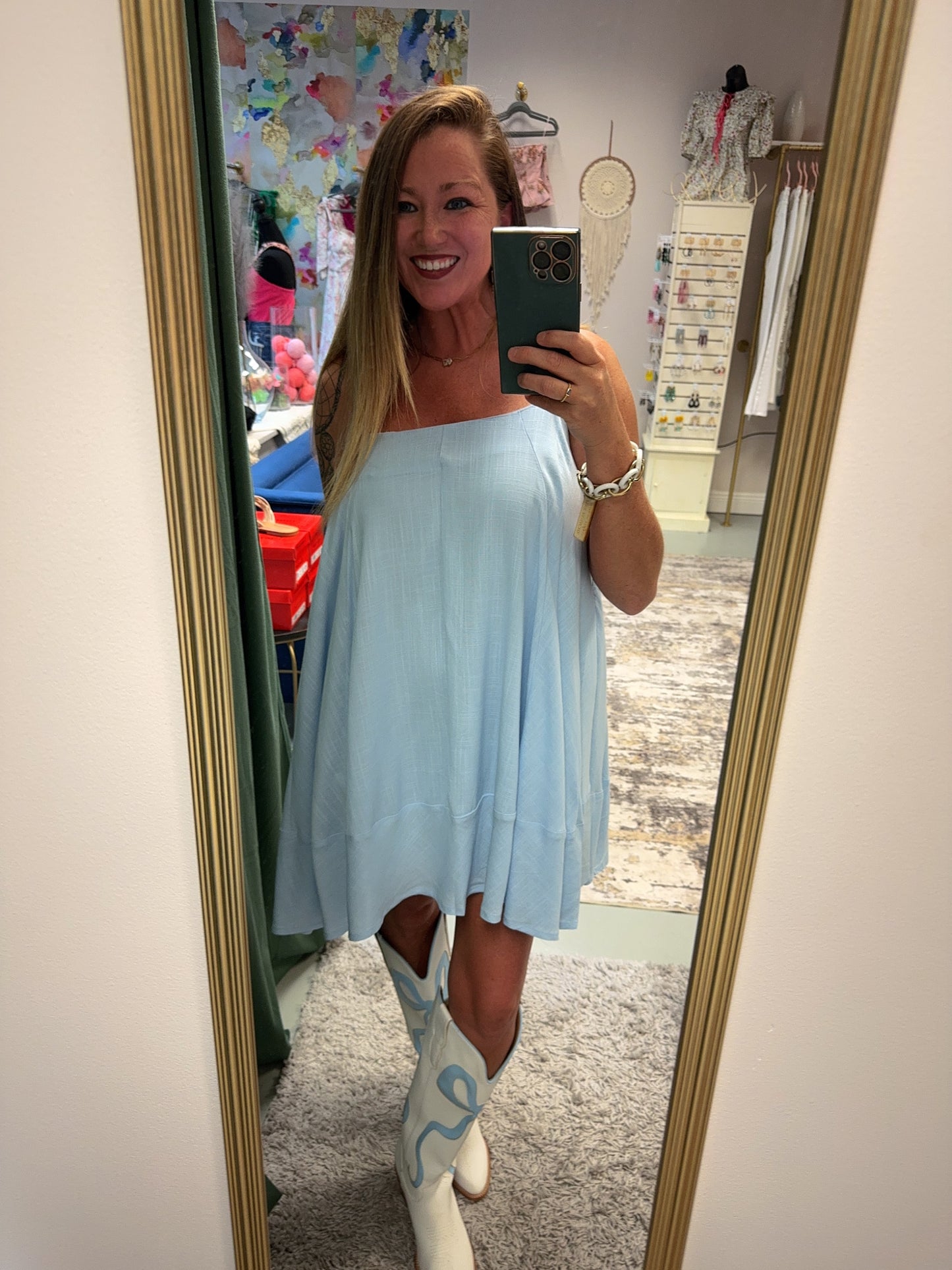 Blue Cami Mini Dress