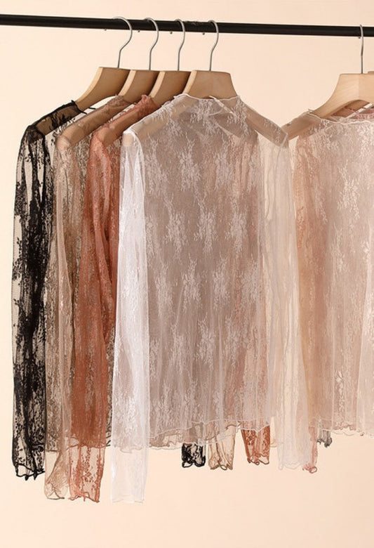 Makayla Floral Lace Long Sleeve Top