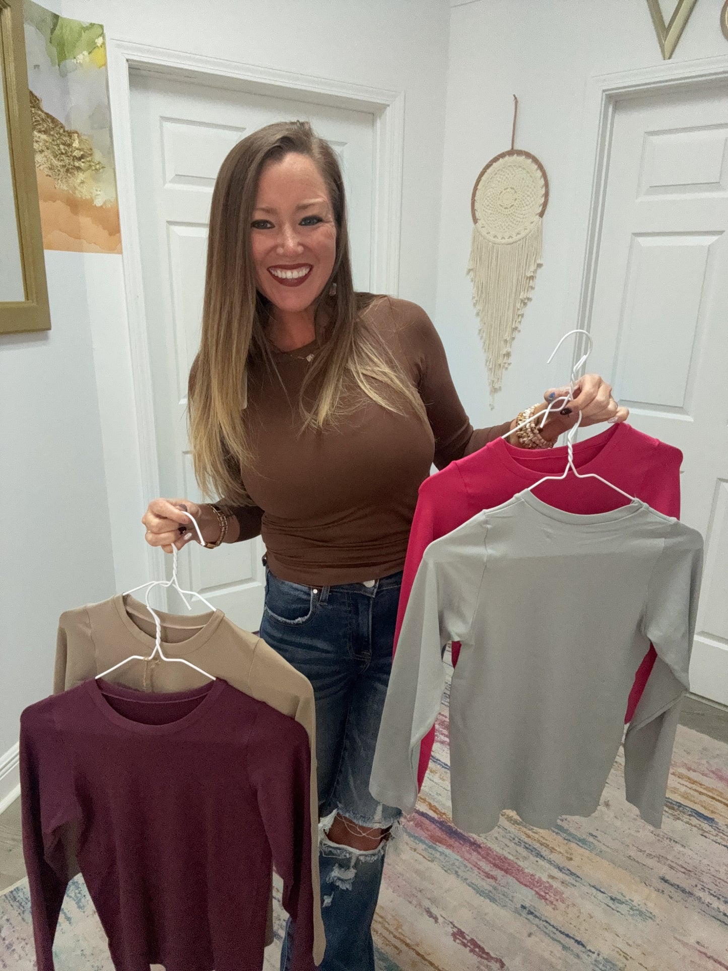 Yelete Long Sleeve Smoothing Seamless Top (ONE SIZE)