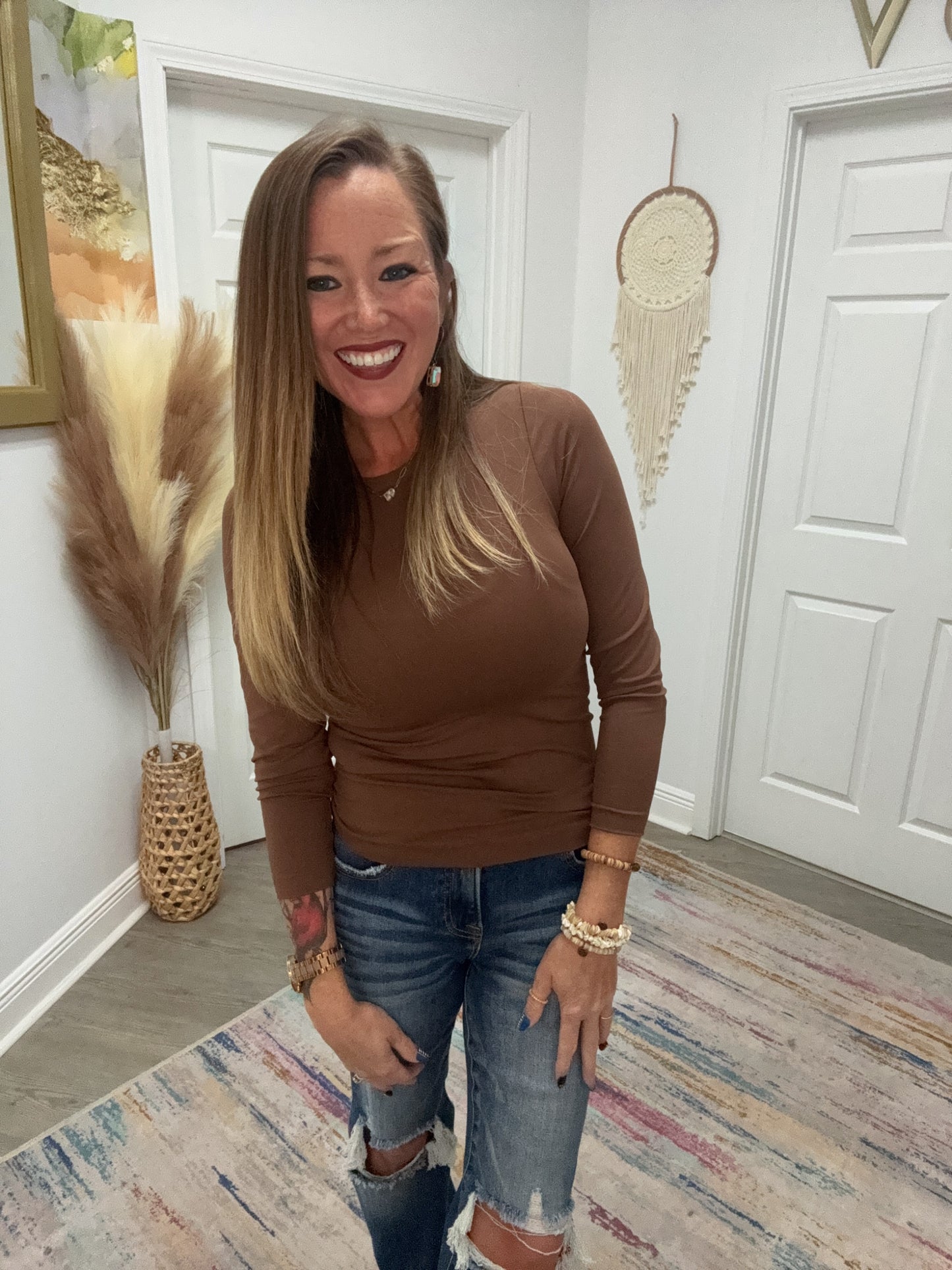 Yelete Long Sleeve Smoothing Seamless Top (ONE SIZE)