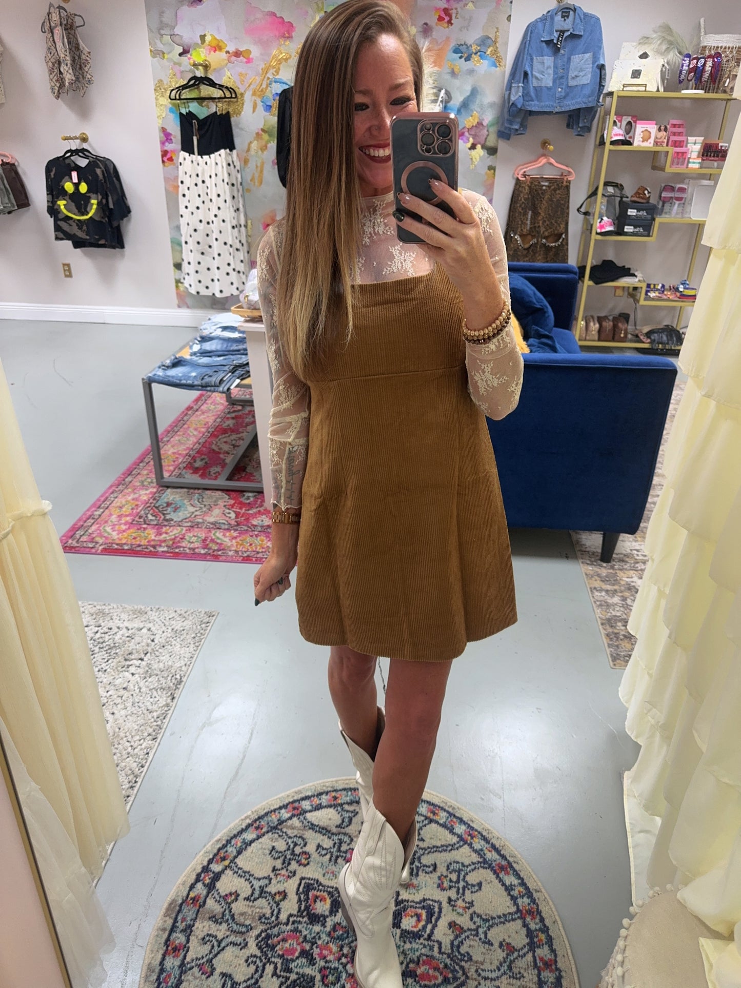 I'm Calling Corduroy Cotton Dress