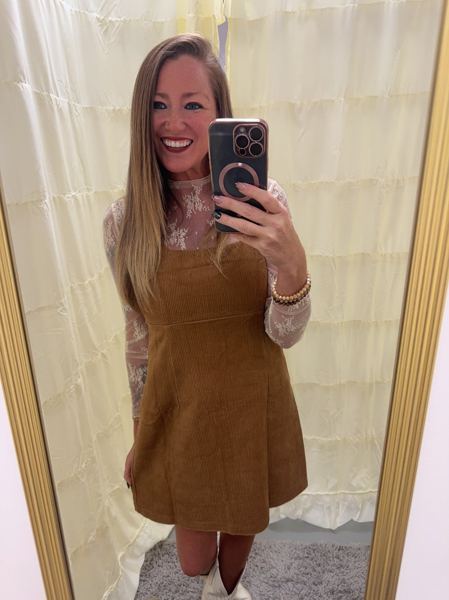 I'm Calling Corduroy Cotton Dress