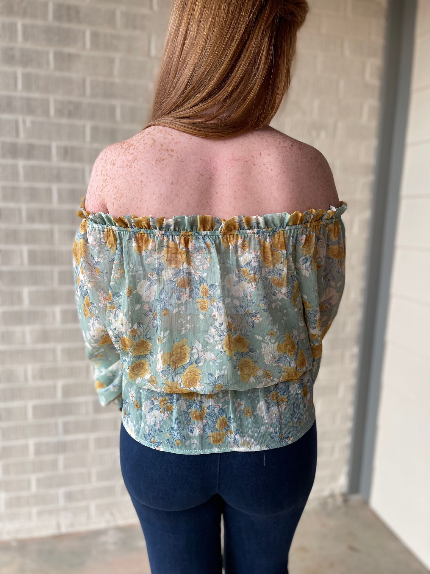 Floral Ruffled Off Shoulder Top