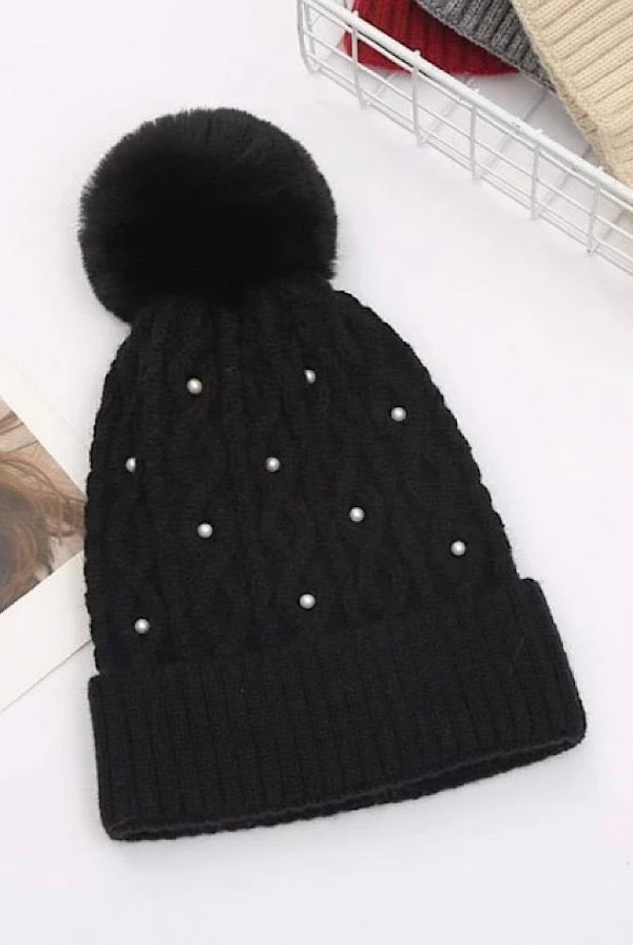 Let It Snow Fur Pom Beanie